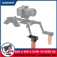 camvate camera wooden handle grips with arri rosette m6 thread screw connection for camera shoulder mount rig dv video cage