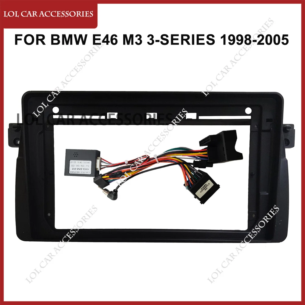 Фото 9-дюймовый для BMW E46 M3 3-Series 1998-2005 Автомобильный радиоприемник GPS MP5 Стерео Android-плеер 2 Din Панель Fascias Рамка приборной панели Встановолок №1