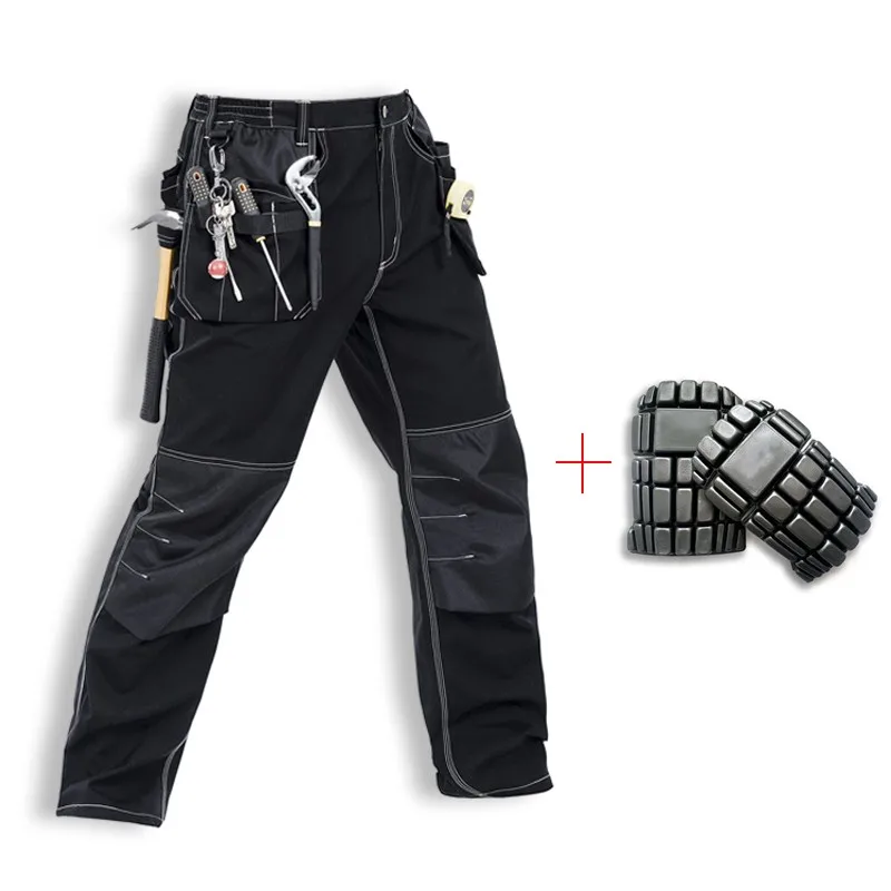 

New Cargo Pants Men With Knee Pads Carpenter Pants Men Workwear Multi Pockets Work Machine Repair Trousers Men Construction 5XL