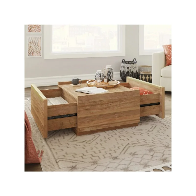 

Sauder Manhattan Gate Modern Square Coffee Table, Sindoori Mango Finish