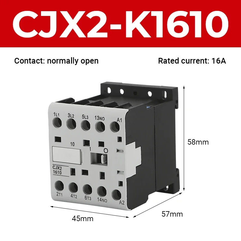 

CJX2-K0910 K1210 K1610 Мини-контактор переменного/постоянного тока Din-рейка 3P 3main 1NO/3main 1NC Напряжение катушки 230В 50/60Гц 6A 9A 12A 16A 12V 24V