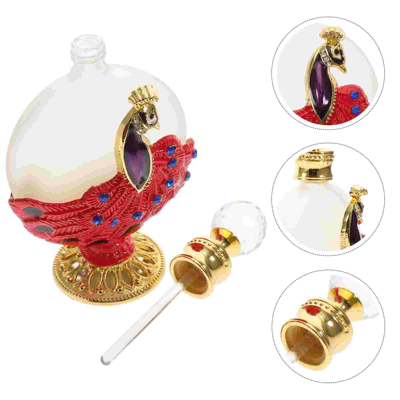 

Bottle Perfume Essential Oil Dropper Containers Empty Egyptian Bottles Fragrance Refillable Figurine Statue Crystal Vintage