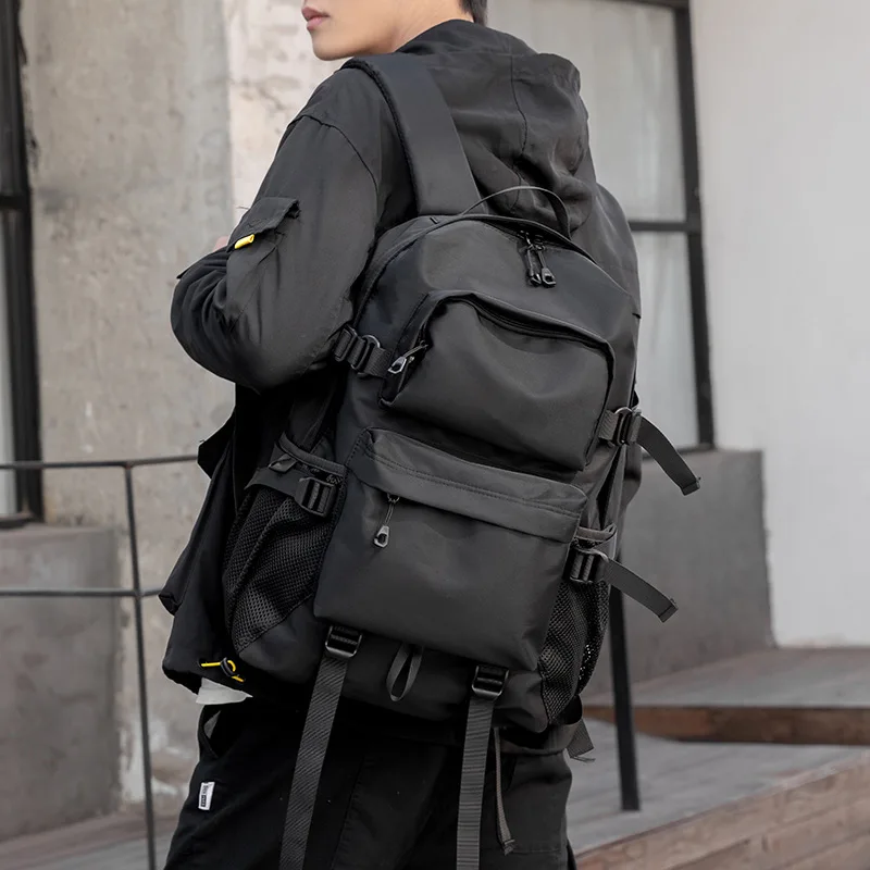 

Multifunctional Multi-pocket Black Oxford Cloth Large-capacity Boy College Student Backpack2022 Waterproof Wear-resistant Travel