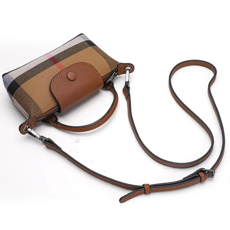 2024 новая женская сумка через плечо на одно с клетчатым узором холст мини-сумка из