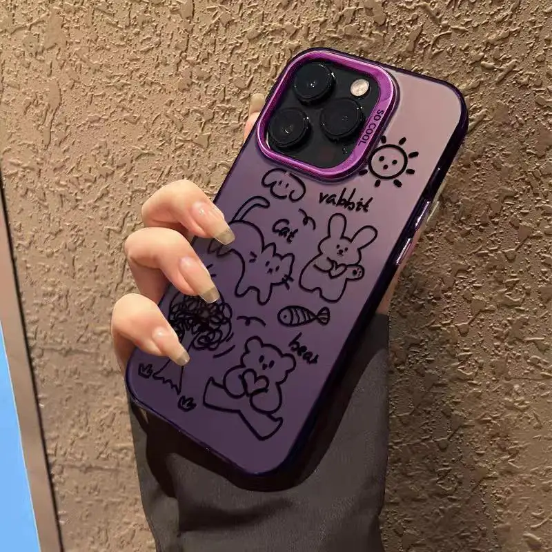 Забавный Милый мультяшный эскиз кошка Медведь чехол для телефона Женский Для Xiaom