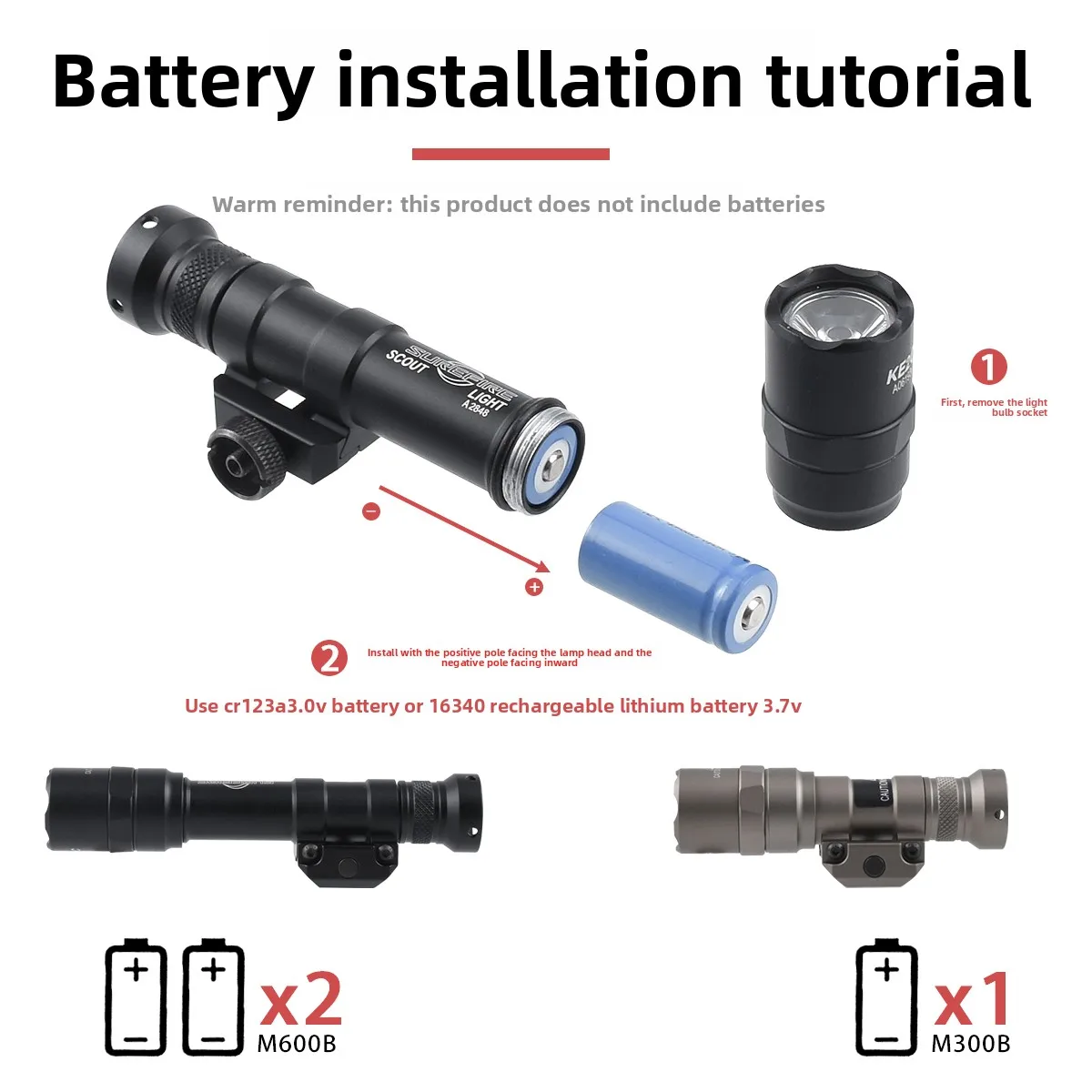 Фонарь Surefire M600 M300 UNITY с двойным переключателем, тактический светодиодный прожектор для охоты, тактический фонарь для винтовки AR15, фонарь для страйкбола. (art.: 3920dd28589d4) - 3920dd28589d4