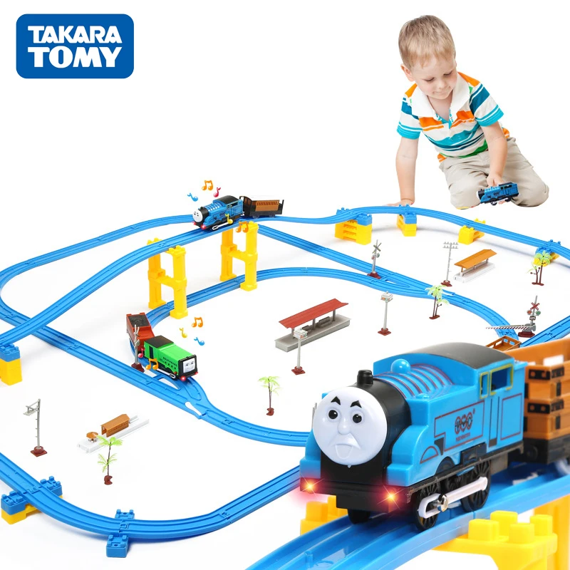 

Thomas Electric Track Train Set Toy Magical Tracks Multilayer Interactive Race Tracks Railway Rail Car Toy For Boys Children