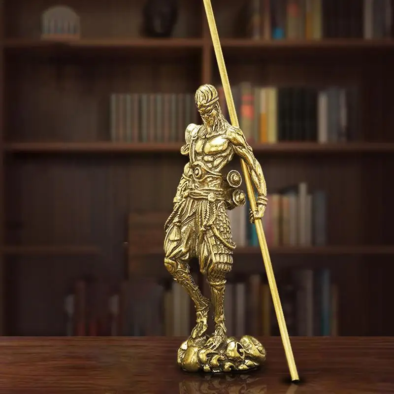 Черная мифовая фигурка Wukong элегантная 3D медная обезьяна Декор для дома и подарок