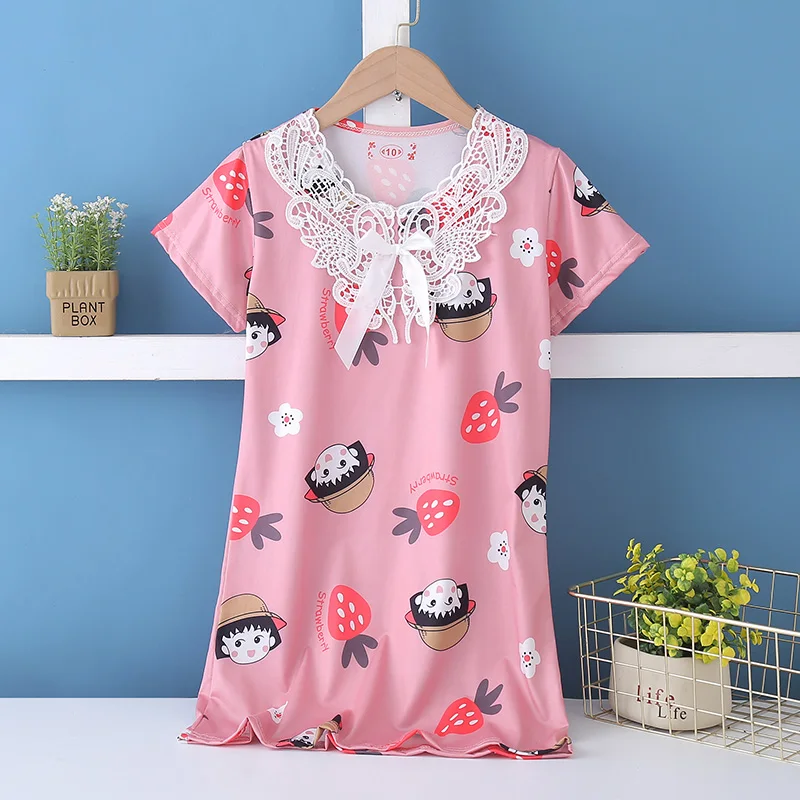 Новинка модная ночная рубашка для девочек домашняя одежда лето 2022 Детская Пижама