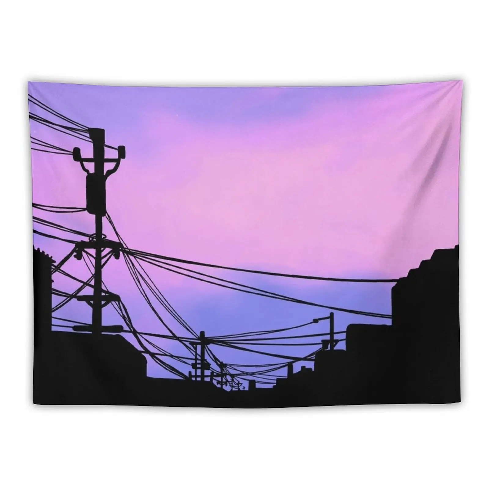 Эстетический закат японский гобелен Lo Fi Настенный декор украшения для комнаты