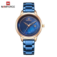 women watch naviforce stainless steel lady wristwatch fashion waterproof ladies watches simple blue girl clock set for sale