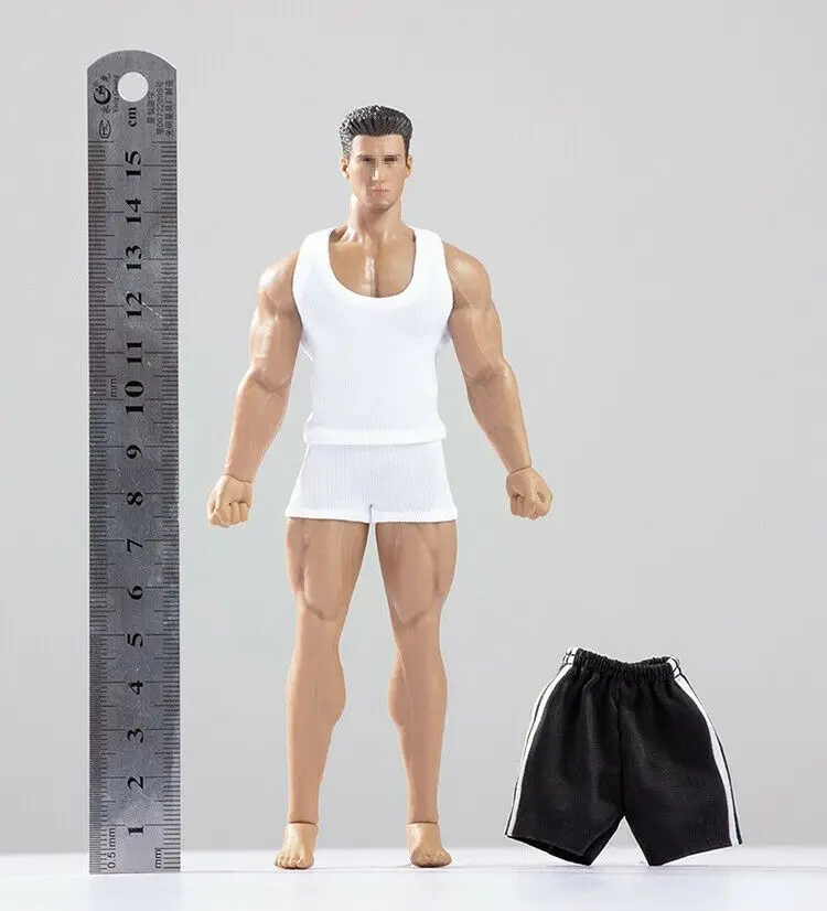 Мужской спортивный жилет в масштабе 1/12, белый цвет, модель для куклы 6 дюймов