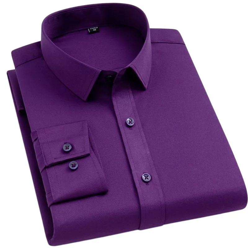 BAMBOOPLE Non-iron Office Shirts for Men Latest Anti-wrinkle Soft Business Without Pocket Smart Causal Purple Slim Fit AEchoice BAMBOOPLE Non-iron Office Shirts for Men Latest Anti-wrinkle Soft Business Without Pocket Smart Causal Purple Slim Fit AEchoice