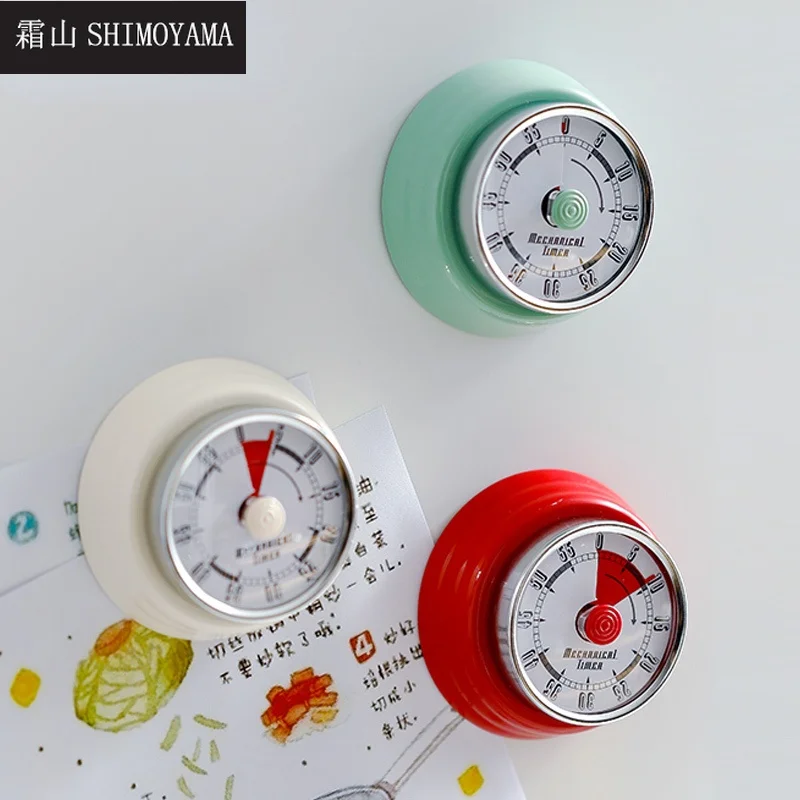 

SHIMOYAMA Portable Kitchen Analog Timers Round Cooking Alarm Timer 60 Minutes with Loud Alarm Mechanical Countdown Clock Timer