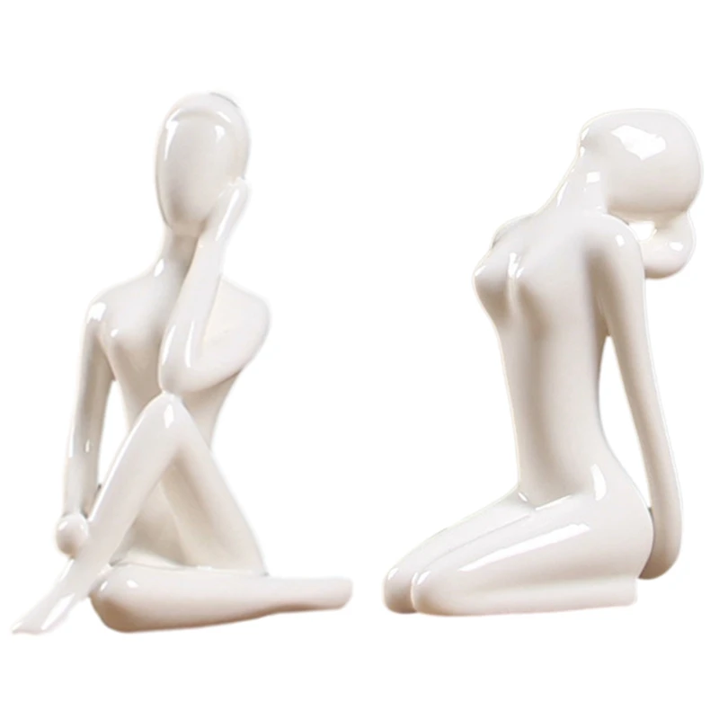 

2 шт., керамические статуэтки для йоги, 4 и 10 дюймов