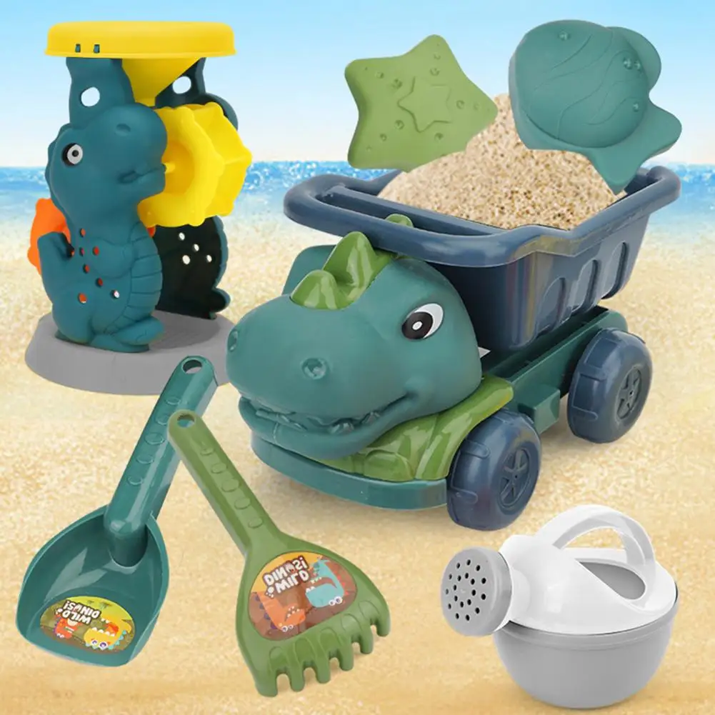 

1 Set 6Pcs/7Pcs Sand Digging Tools Funny Interactive Beach Toys Dinosaur Auto Sand Shovel Toys Gift