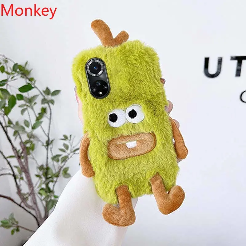 

Funny Cute Cartoon Fluffy Phone Case For Huawei Nova 5T 2I 3I 7I 8I 9SE P50 P40 P30 Lite P20 Mate 20 10 Soft Silicone Back Cover