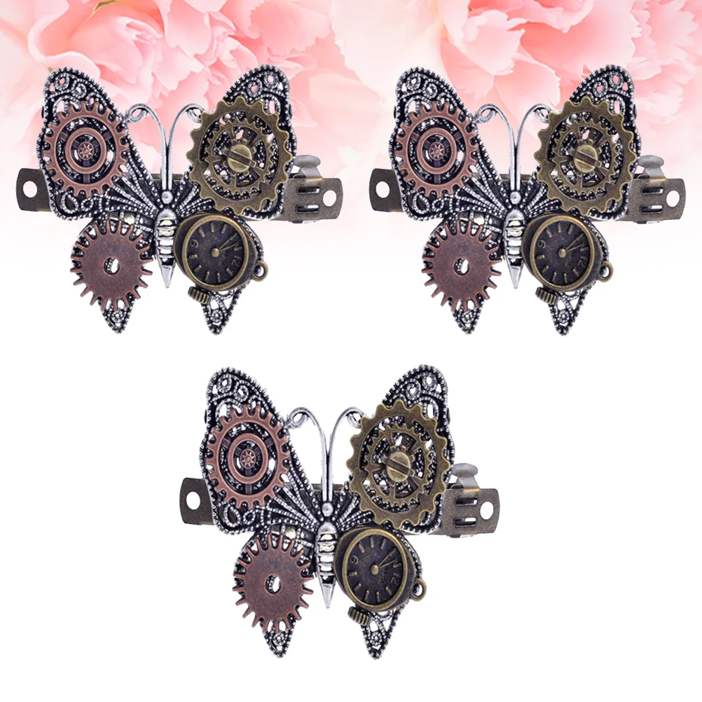 

Hair Spring Clip Butterflies Clips Metal Steampunk Barrette Woman Hairpin Alloy Vintageclamps Clasp Pin Party Jewelry Animal