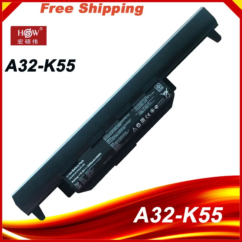 A32-K55 Аккумулятор для ASUS x45a X45C X45V X45U X55 X55A X55C X55U X55V X75 X75A X75V X75VD U57 U57A U57VD |