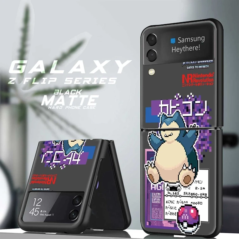 

Pokemons Japan Anime Cartoon Pikachu Phone Case For Samsung Galaxy ZFlip Edge Z Flip Flip3 Flip4 5G Hard Zflip3 Zflip4 Luxury