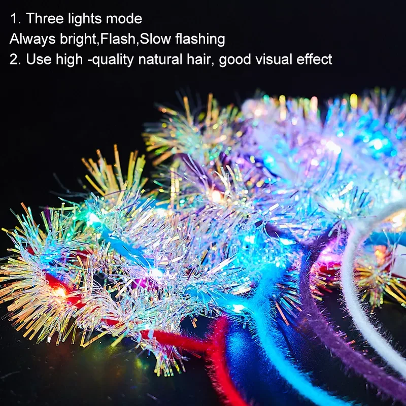

Luminous Cat Ear Headband Gift Light Flower Garland Party Festival Accessories Costume Decoration Props Concert Supplies