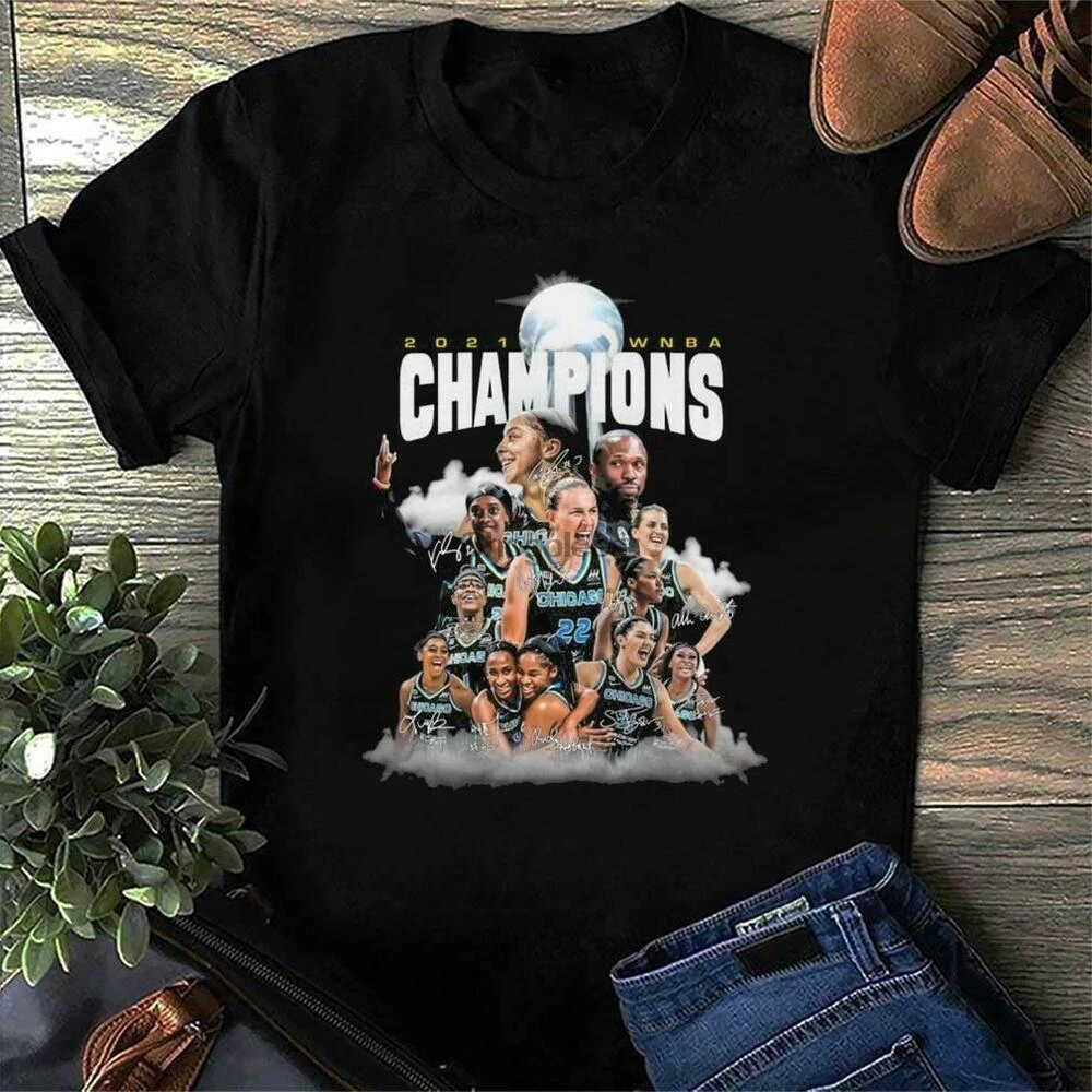 2021 Wnba Чикаго Скай баскетбольные команды подписи чемпионов Футболка S-3XL хлопок |