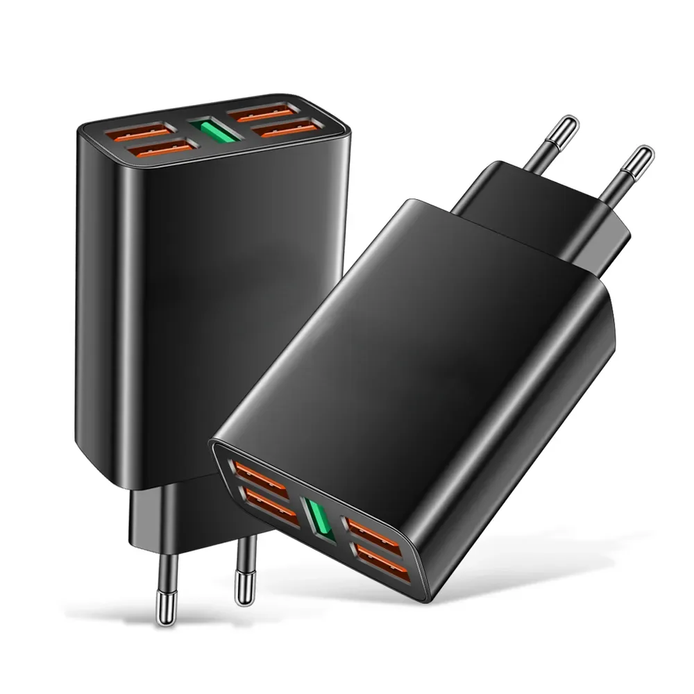 

USB Mobile Phone Charger 5 Port USB Travel Charging Head European Standard American Standard Adapter