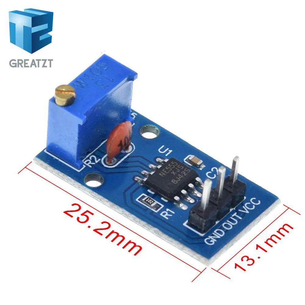 Фото Модуль генератора импульсов с регулируемой частотой GREATZT NE555 для Arduino Smart Car №2