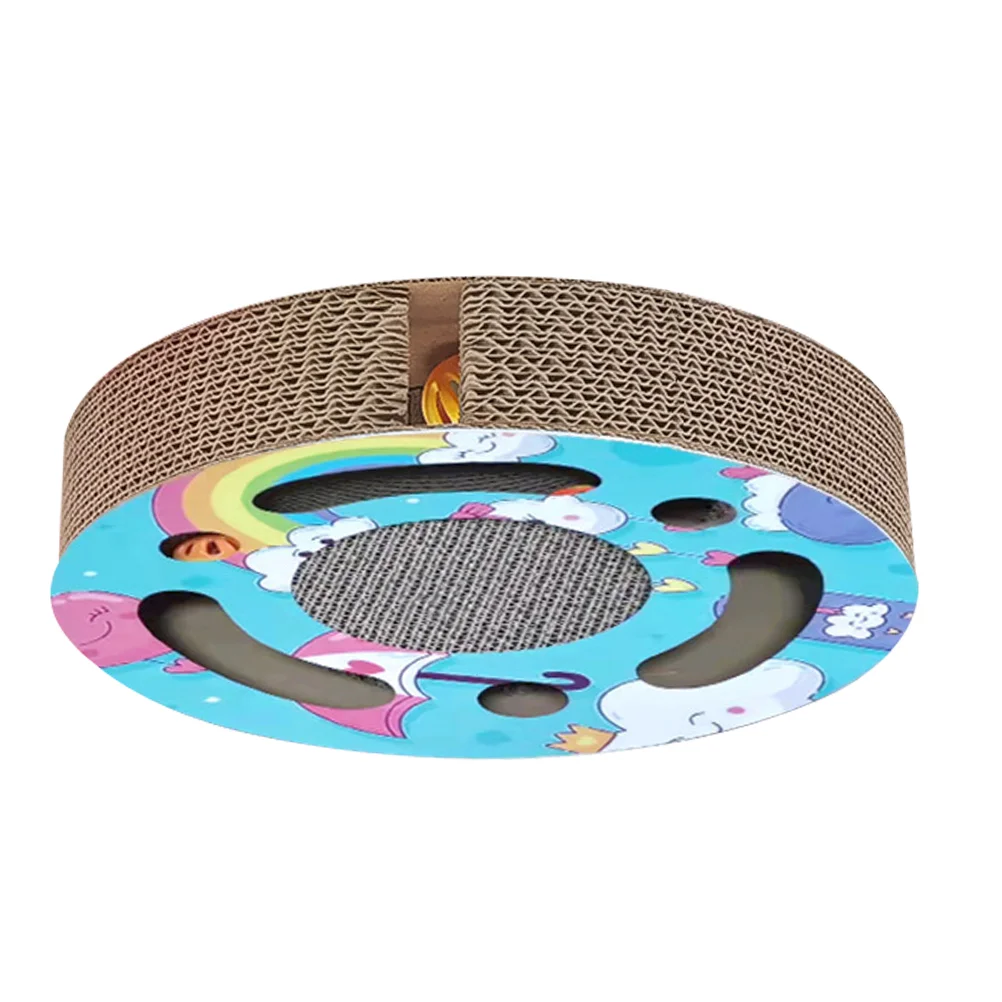 

Cat Scratcher Toy Board Scratch Cardboard Scratching Paw Round Funny Grinding Mat Plaything Grind Cardboards Claw Pad Pet Floor