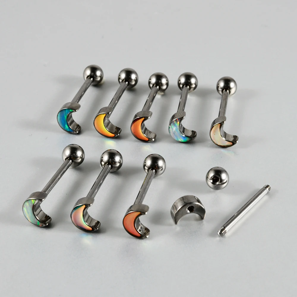 1 шт. титановая пленка для вспышки опал луна в форме сердца шпилька языка внешняя