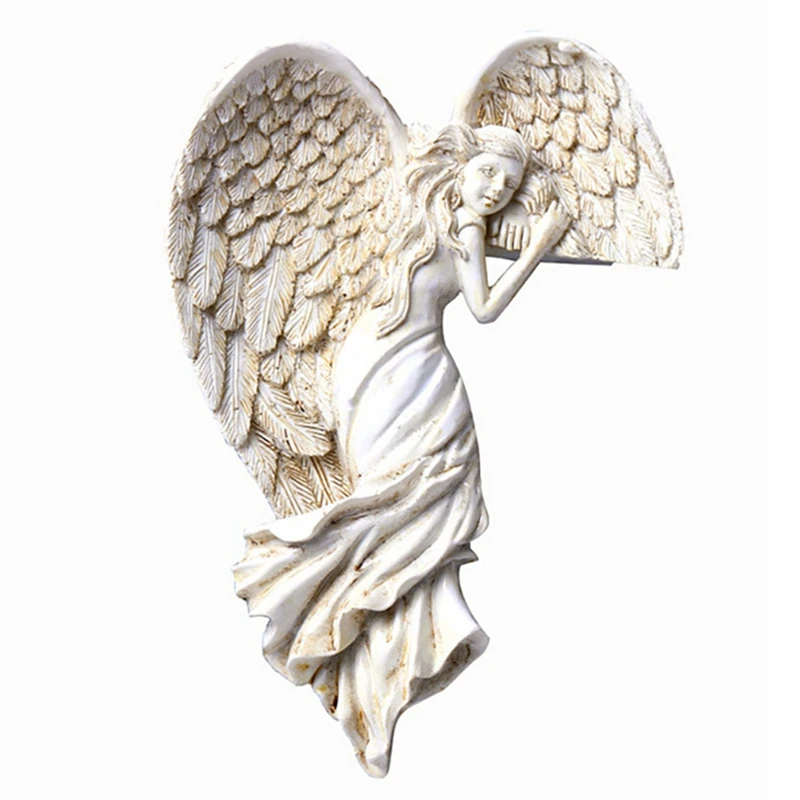 

Дверная рама, скульптура крыла ангела, простое украшение ангела с крыльями в форме сердца, ретро ремесла из смолы для дома