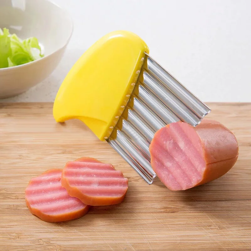 

Potato Onion Wave Slicers Wrinkled French Fries Salad Corrugated Cutting Chopped Potato Slices Knife Kitchen Product Gadgets