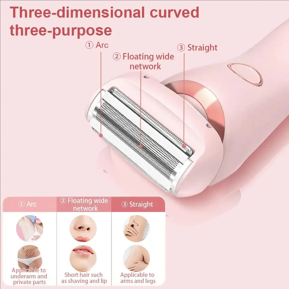 2-in-1 painless home hair removal device for women trimming and shaving electric depilator pubic armpit