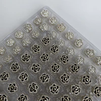 11 5mm mini flower buttons retro rhinestones diamond decor metal gold scrapbooking needlework accessories diy crafts supply 6pcs