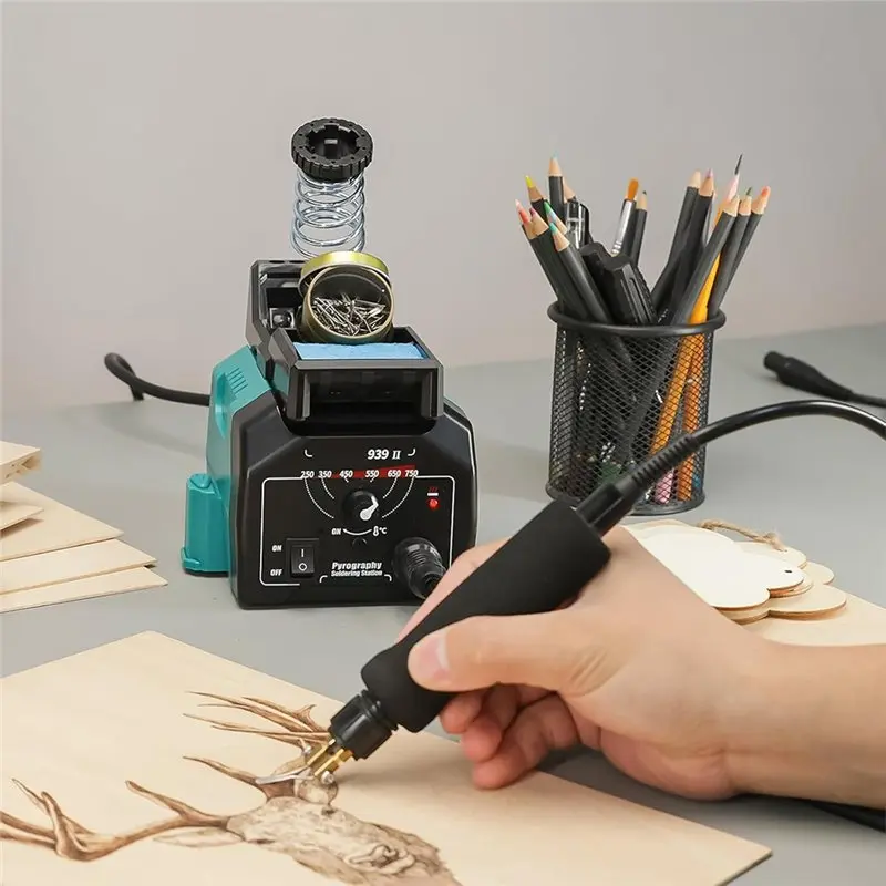 Набор для пирографии 75STO-Pyrography Station Kit 939-II 939, инструмент для печати на дереве и тыкве, термотрансферный инструмент, машина для термотрансфера на бумагу (art.: 3920dabb89c2e) - 3920dabb89c2e