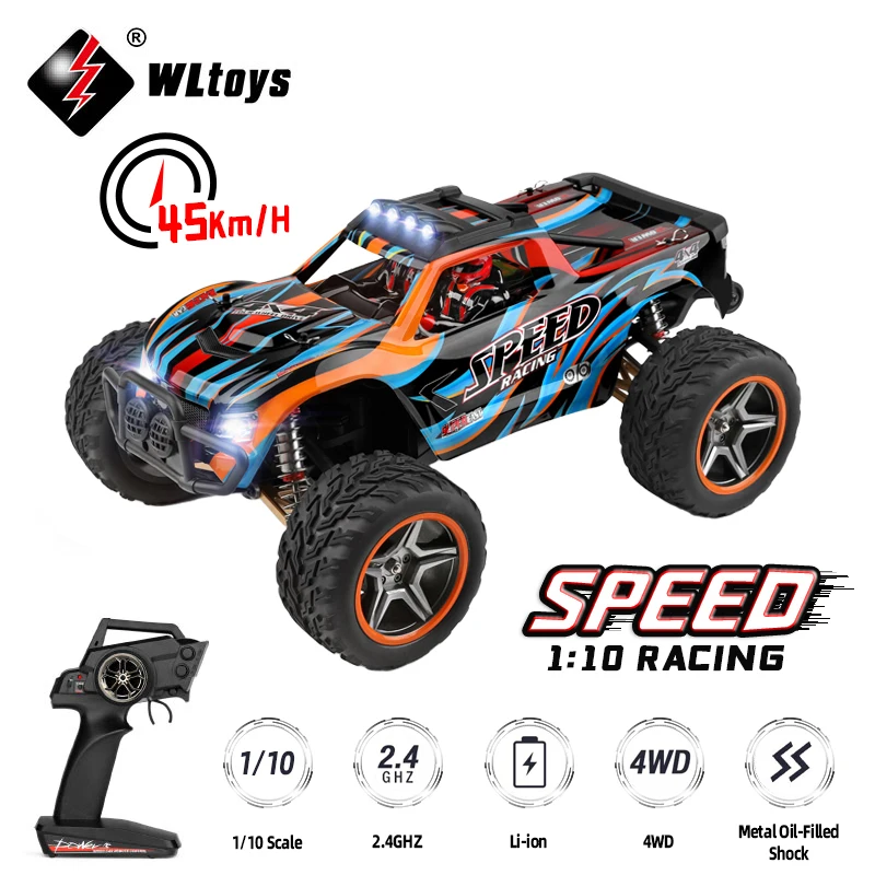 WLtoys 104009 Радиоуправляемая машина 1/10 45 км/ч радиоуправляемая светодиодная игрушка