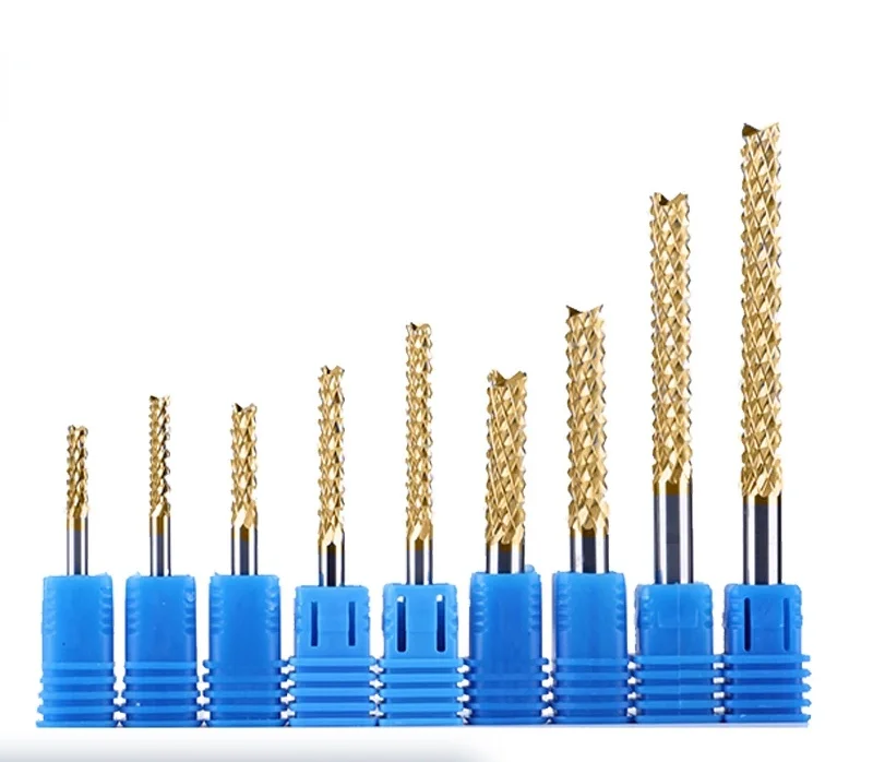 

1pcs Corn milling Cutter TiN coating CNC Carbide Tungsten router bits cutting PCB end mill Engraving machine