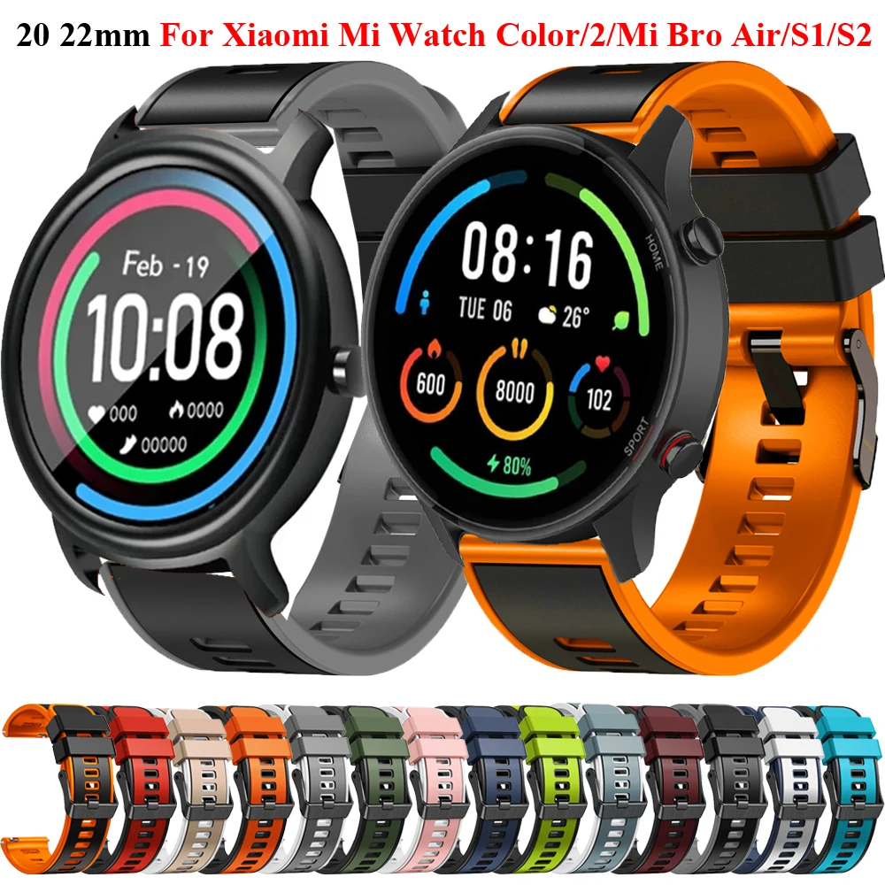 

Ремешок для Xiaomi Mi Watch Color/2/MiBro Color/Mi Bro Air/S1/Pro/S2 42 мм 46 мм, браслет для наручных часов, 20 мм 22 мм