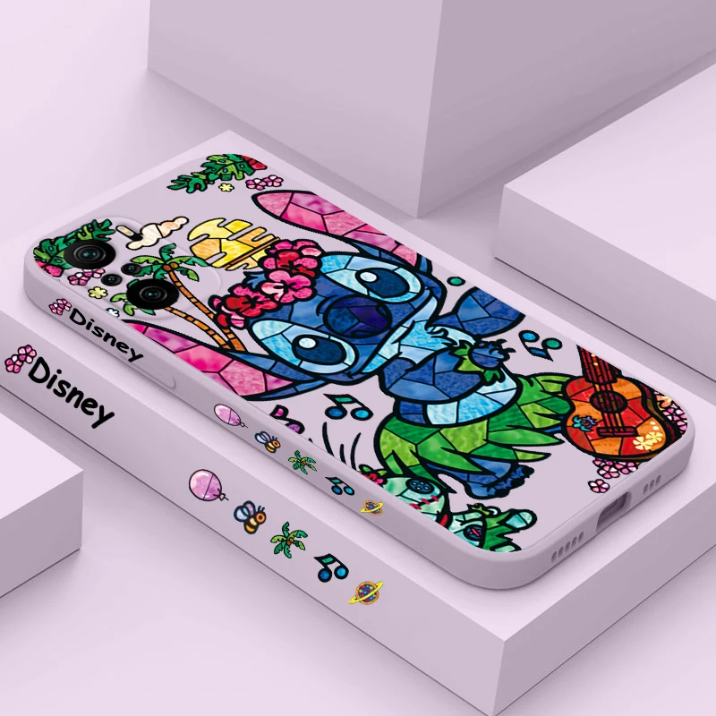 

Disney Stitch Alien Winnie Phone Case For Redmi K50 K40 Gaming K30 K30S 10 10C 10X 9A 9 9T 9C 9AT 8 5G Liquid Left Rope
