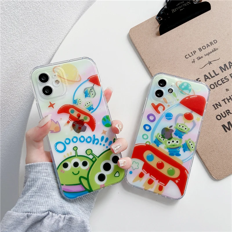 

Disney Transparent Toy Story Alien For iPhone 7 7plus 8plus iphone 11 11Pro Max 12 12pro 12 Pro Max 13 13pro 13 Pro Max Capa
