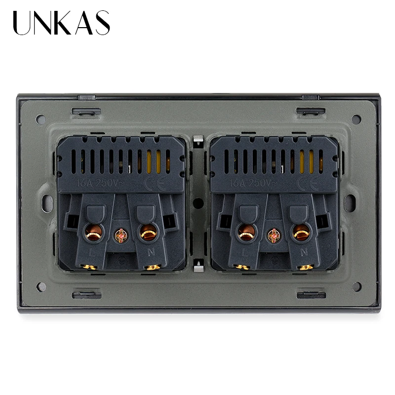 Фото UNKAS серая розетка ЕС Тип C USB порт + ТВ RJ11 Телефон RJ45 Интернет-компьютер гнездо 4D тиснение панель Ретро цинковый сплав розетка №5