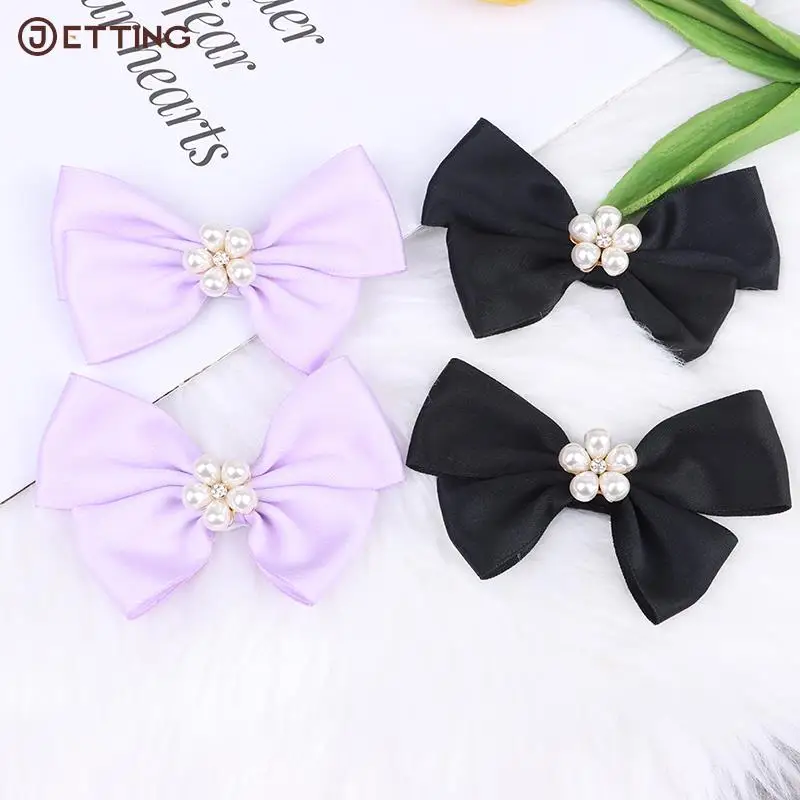 

1 пара элегантных застежек для обуви с бантом и жемчугом, женские съемные Свадебные украшения для обуви, подвески, поделки «сделай сам»