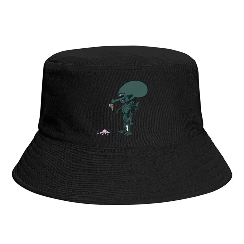 

Summer Unisex Hip Hop Bucket Hats In Space No One Can Hear Ice Cream Women Men Fishing Hats Alien Kane Horror Film Fedoras Cap