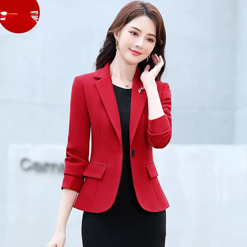 Spring and autumn small suit jacket women's short style fall 2023 new slim long sleeve temperament