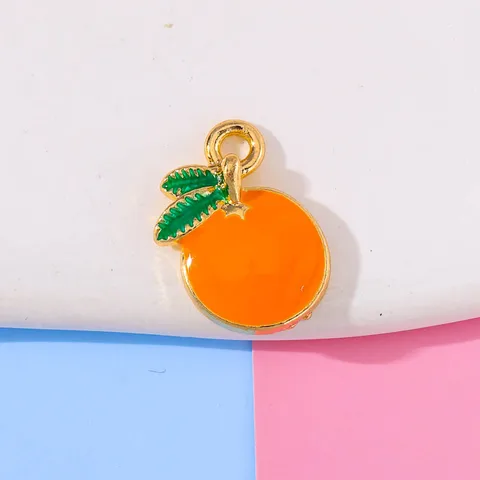 10 шт. 10*15 мм, эмалированная капля, глазурованная, оранжевая подвеска, летний фрукт, сделай сам, ожерелье, браслет, серьги, украшение, Очаровательное украшение для изготовления ювелирных изделий