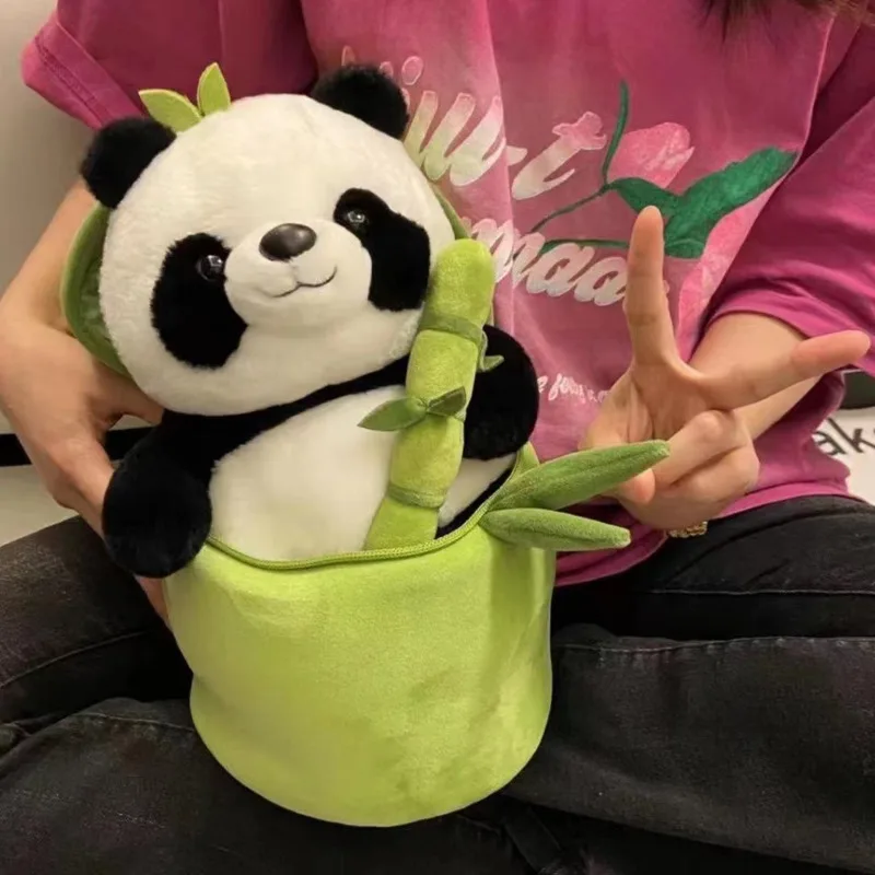 

Panda Plush Bamboo Tube Panda Soft Toy Stuffed Animal