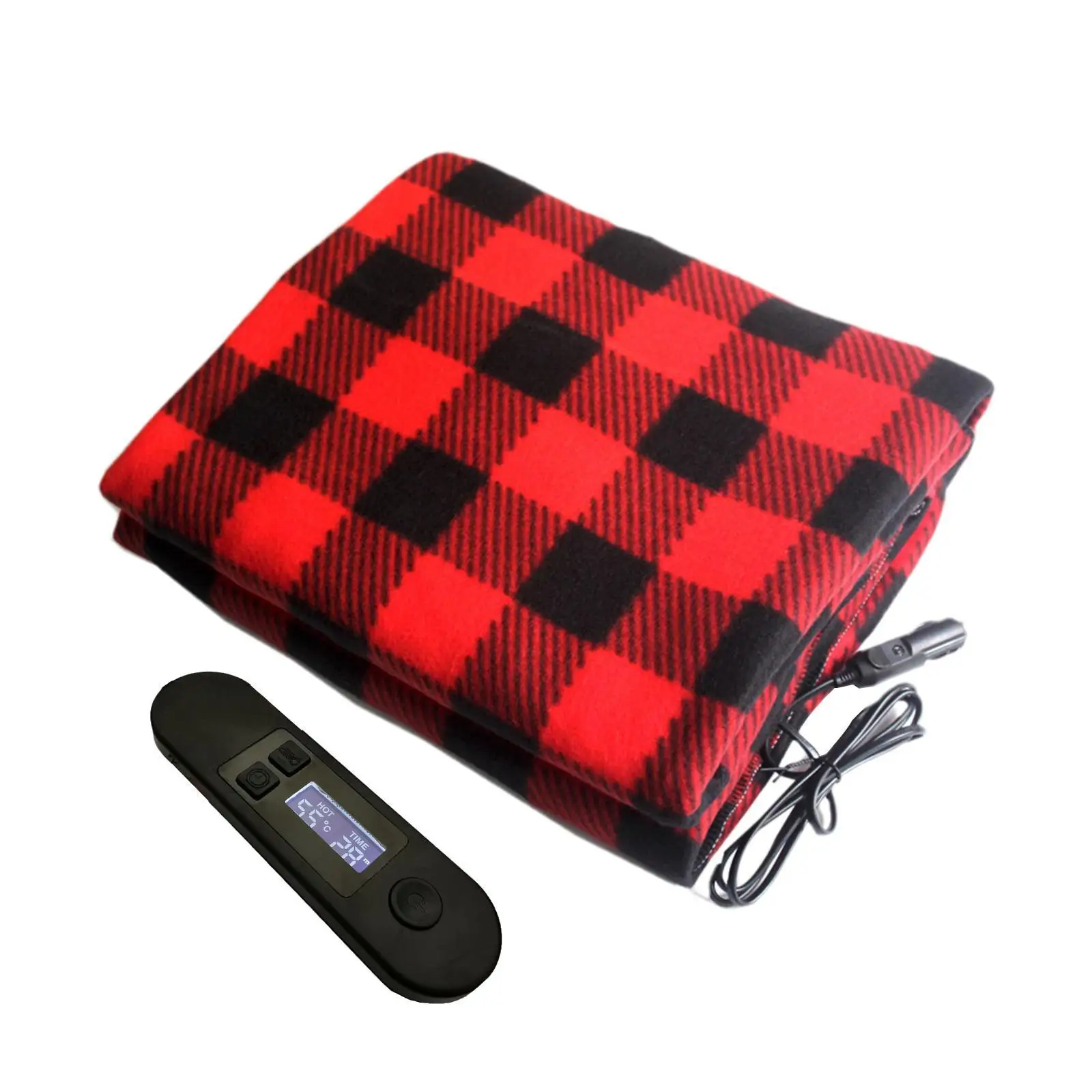 12V Car Heating Blanket Polyester Material Winter Electric Warming Pad Shoulder Neck Shawl USB Cigarette Lighter Charge Blankets
