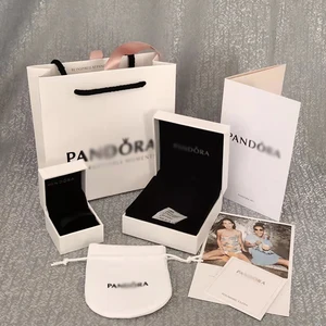 Imported Fit Original Logo Pandora Charms Bracelet Box Women Fine Cashmere Bag Ring Bangle Box Set Wholesale 