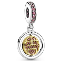 authentic 925 sterling silver moments chinese new year rotating lucky dangle charm bead fit pandora bracelet necklace jewelry
