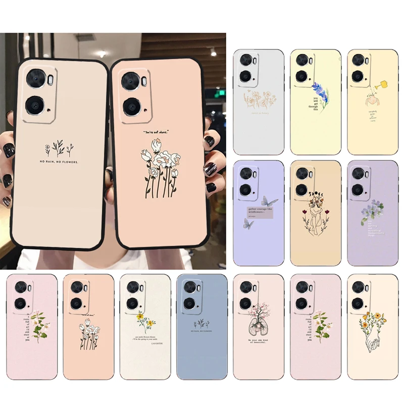 

Art Aesthetic Flower Word Quotes Phone Case for OPPO A96 A91 A54 A74 A94 A53S A15 A16 A17 Reno 2 2Z Reno 6 7 8 Case